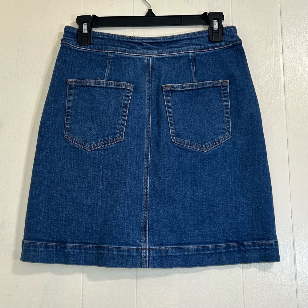 LOFT Loft Casual Y2K Streetwear Button Down Blue Denim Jeans Mini Skirt Size 2. - Picture 2 of 11